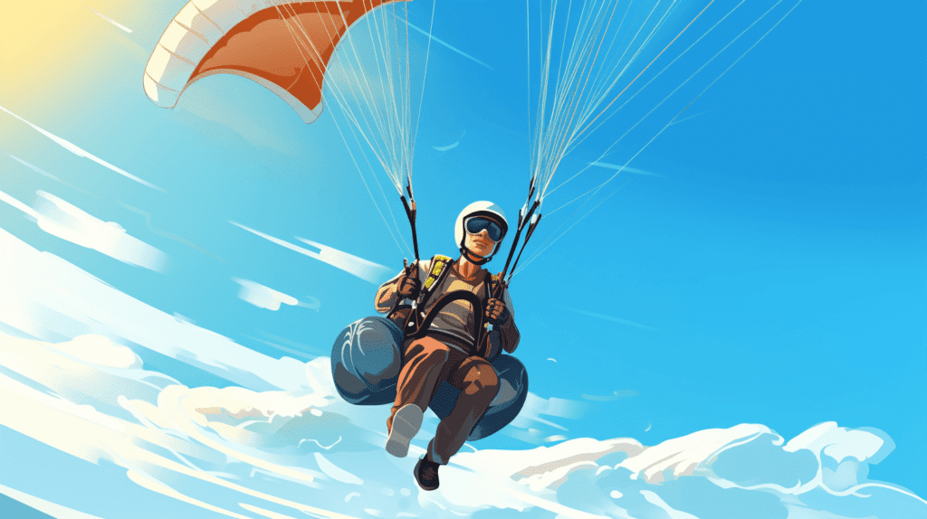professional paraglider sailing