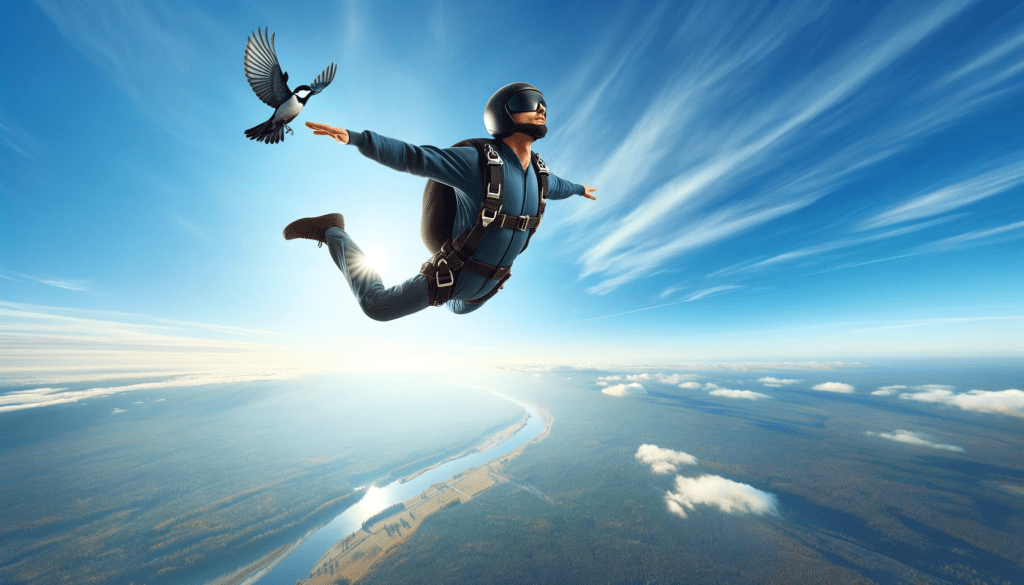 skydiving with bird